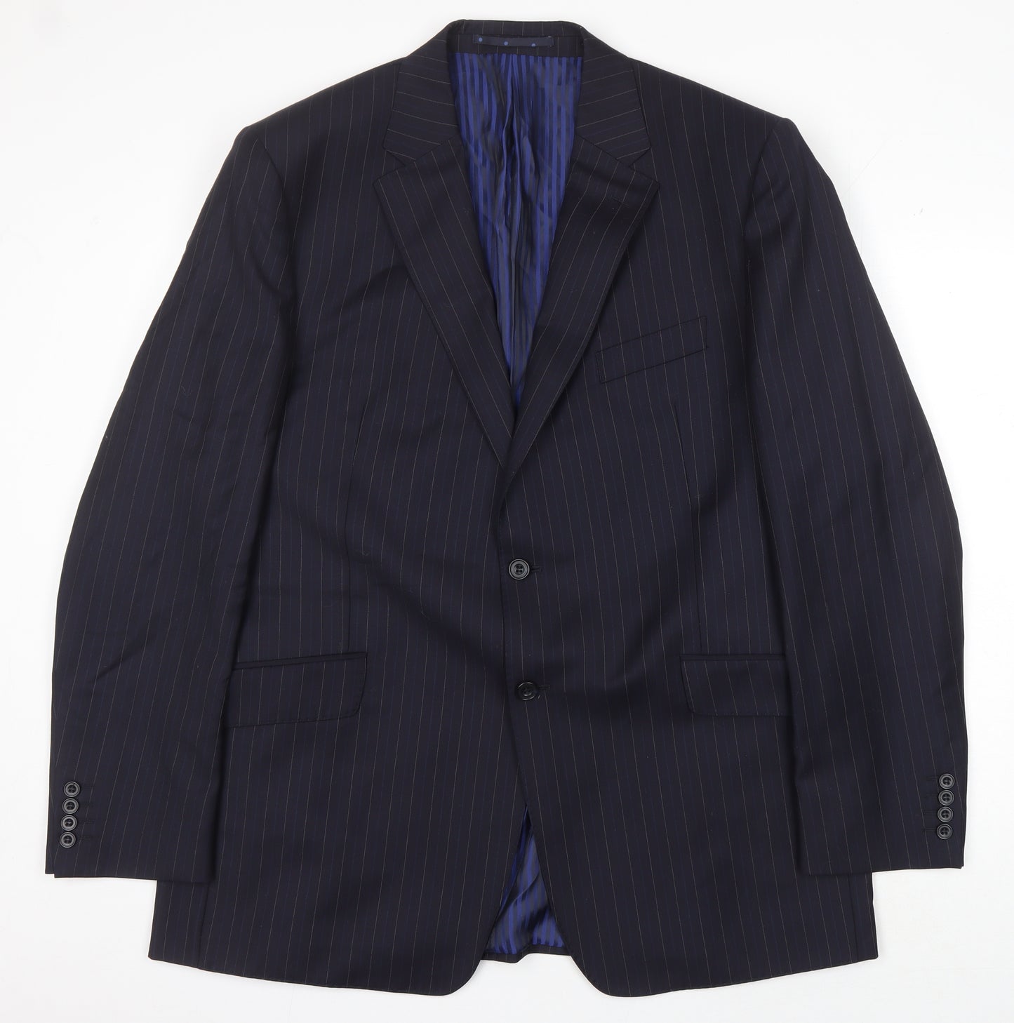 Marks and Spencer Men's Navy Striped Blazer 44L
