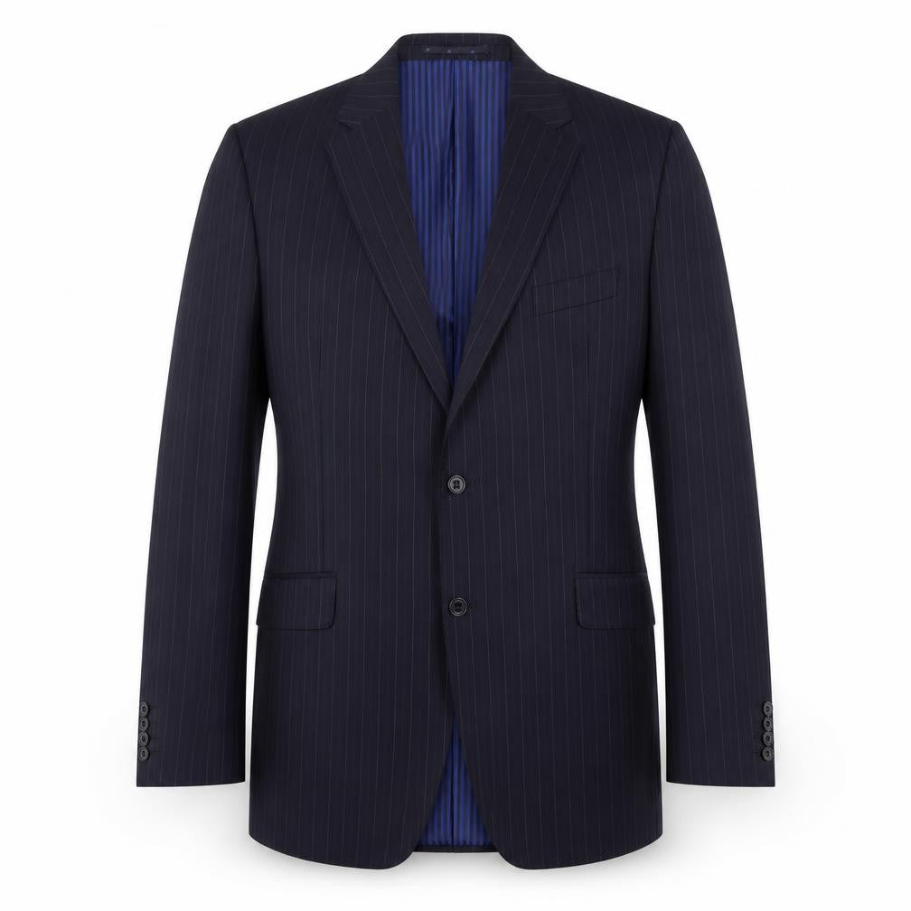 Front view of Marks & Spencer Men's Navy Striped Blazer 44L