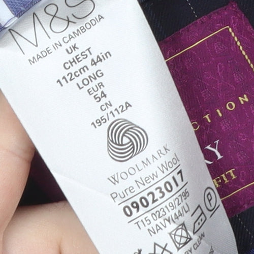 Marks and Spencer Men's Navy Striped Blazer 44L