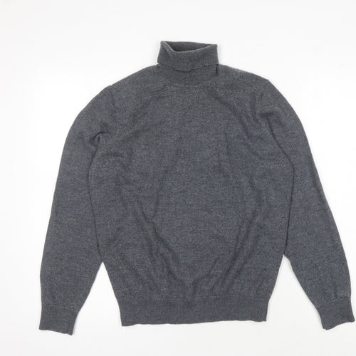 McGregor Men's Grey Roll Neck Wool Jumper Size L