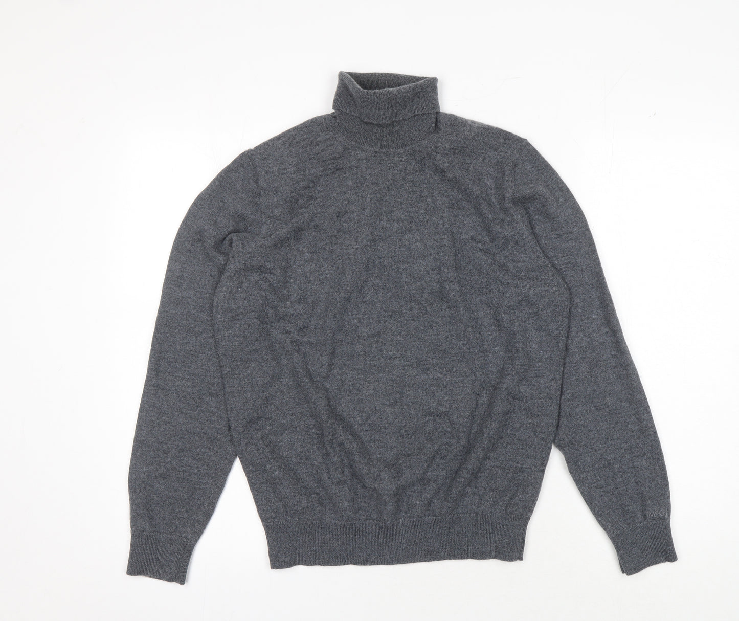 McGregor Men's Grey Roll Neck Wool Jumper Size L