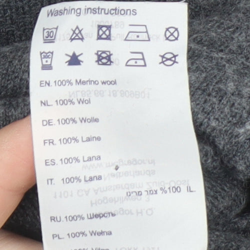 McGregor Men's Grey Roll Neck Wool Jumper Size L