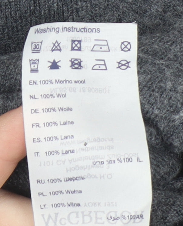 McGregor Men's Grey Roll Neck Wool Jumper Size L