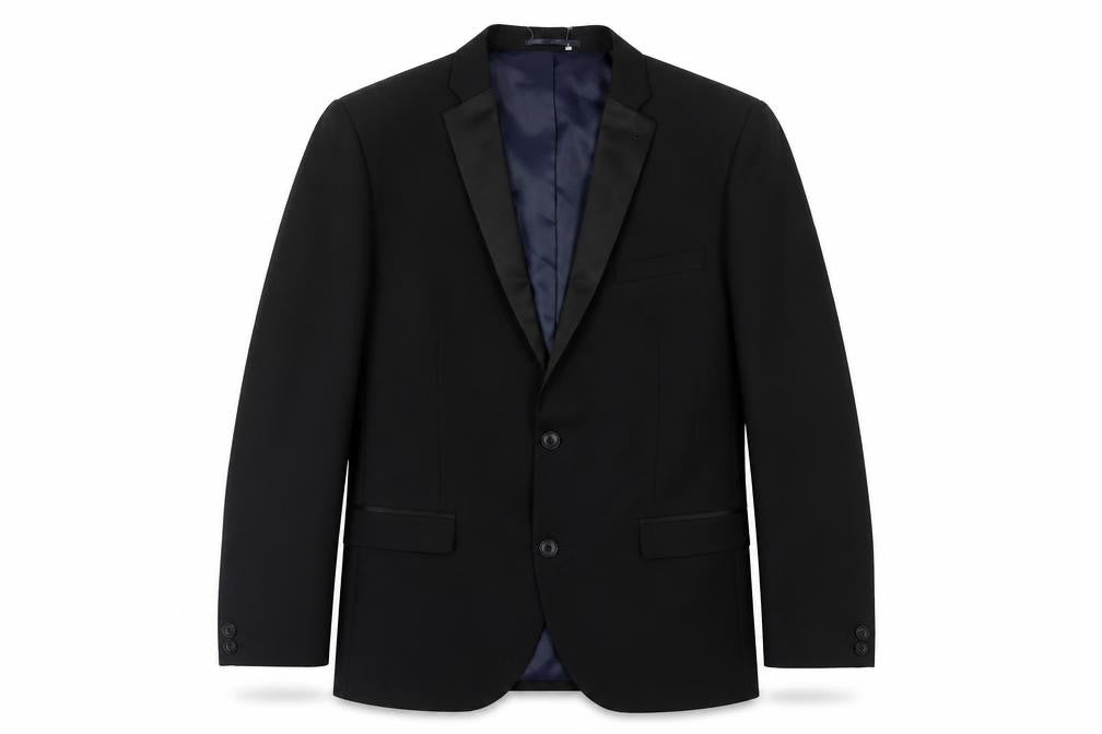 Front view of Next Men's Black Blazer Tuxedo Jacket, 42R, Formal Style