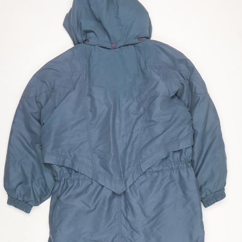 C&A Women's Blue Nylon Hooded Parka Jacket Size 12