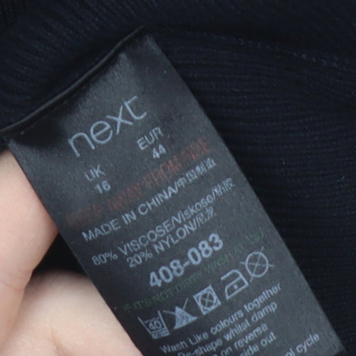 Next Women's Black Polo Shirt Size 16 - Classic Style