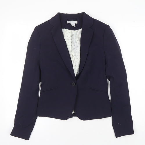 H&M Women's Blue Blazer, Size 8, Regular Fit