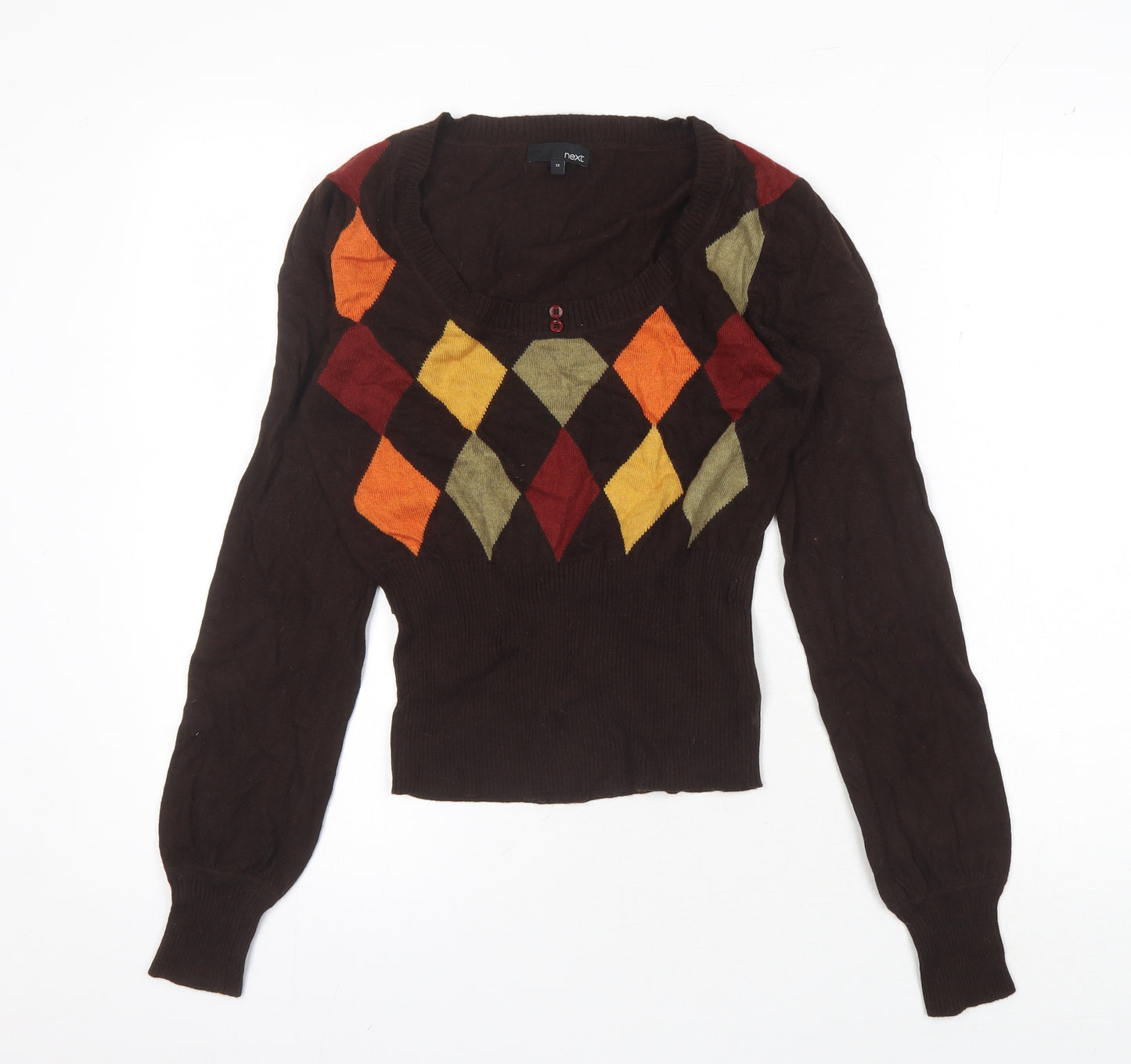 Next Women's Multicoloured Scoop Neck Pullover Jumper Size 12