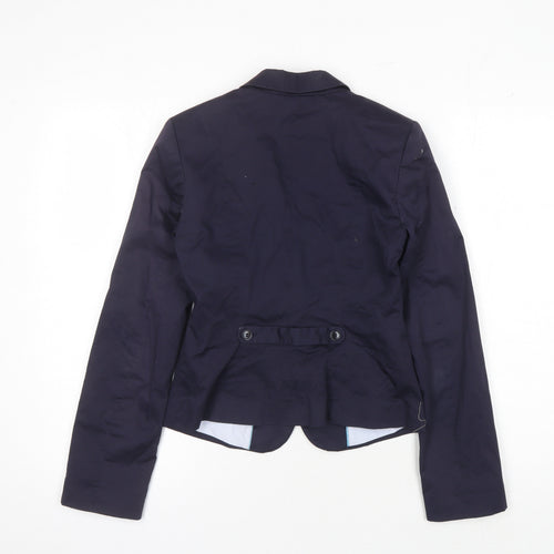H&M Women's Blue Blazer, Size 6, Notch Collar, Business
