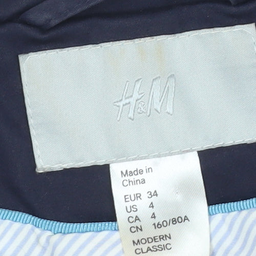 H&M Women's Blue Blazer, Size 6, Notch Collar, Business