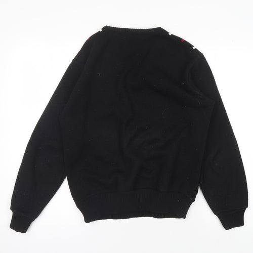 Jon Spencer Men's Black Striped V-Neck Pullover Jumper S