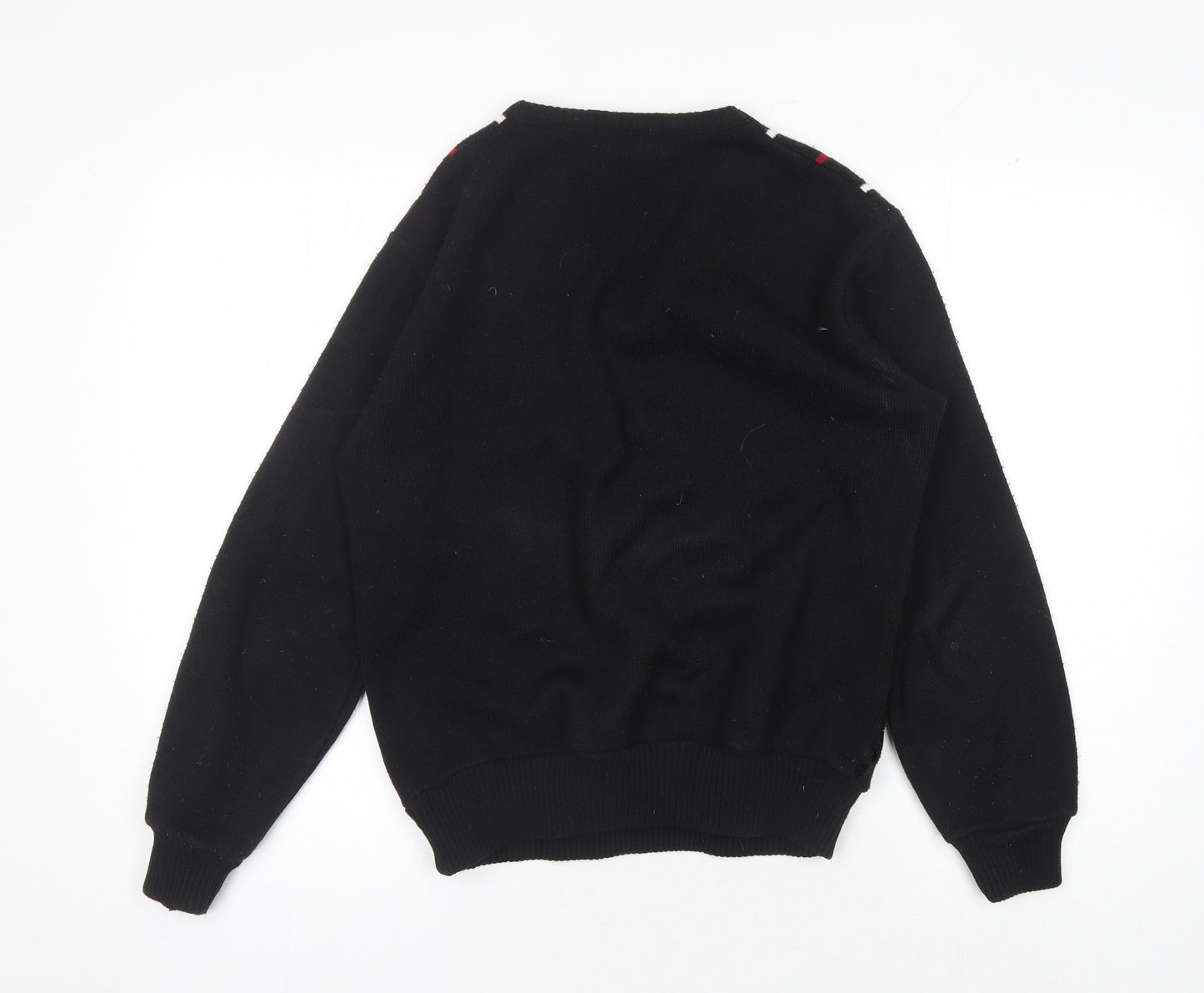 Jon Spencer Men's Black Striped V-Neck Pullover Jumper S