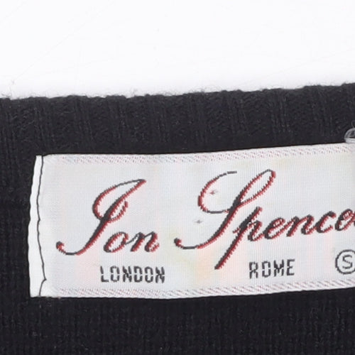 Jon Spencer Men's Black Striped V-Neck Pullover Jumper S