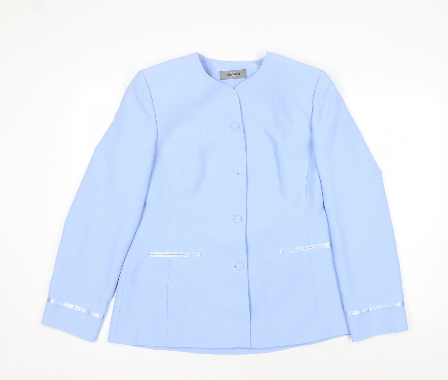 Amaranto Women's Blue Size 14 Suit Jacket