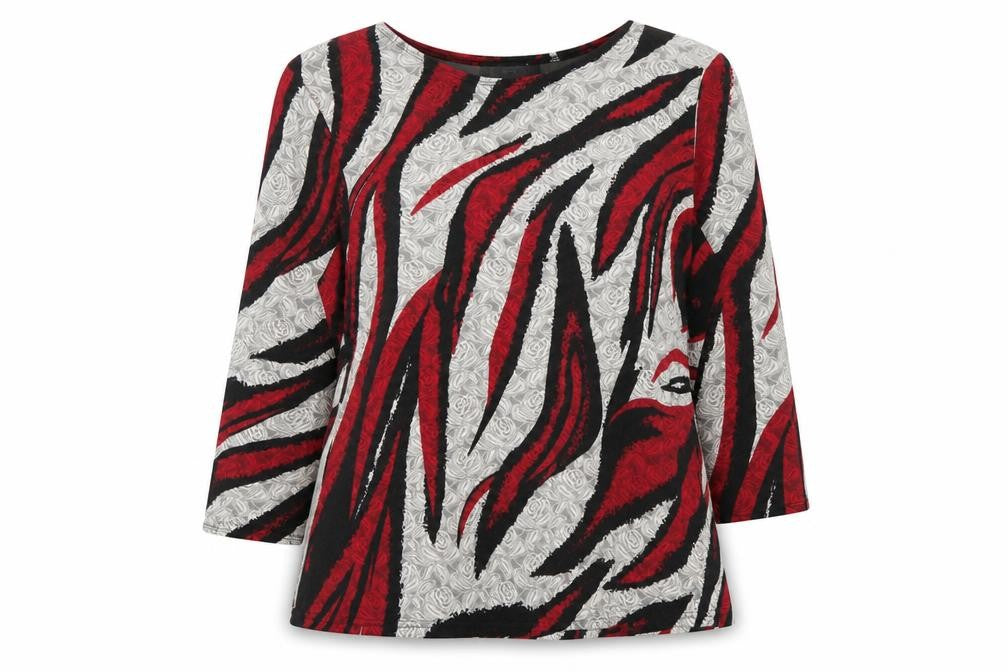 Front view of Saloos Women's Multicoloured Animal Print Top, size 12