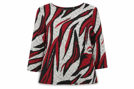 Front view of Saloos Women's Multicoloured Animal Print Top, size 12