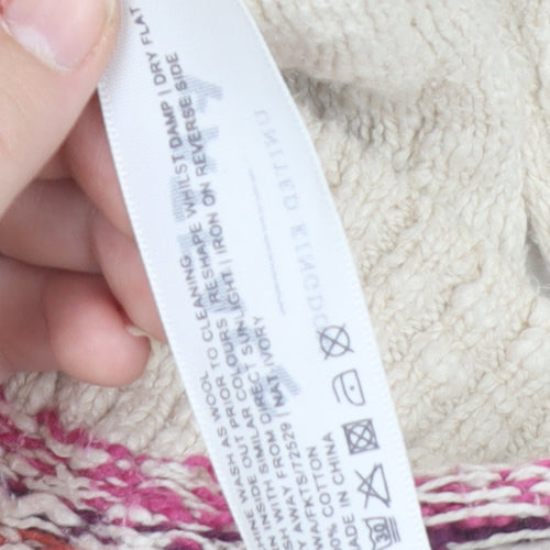 FatFace Women’s Ivory Fair Isle Pullover Jumper Size 8