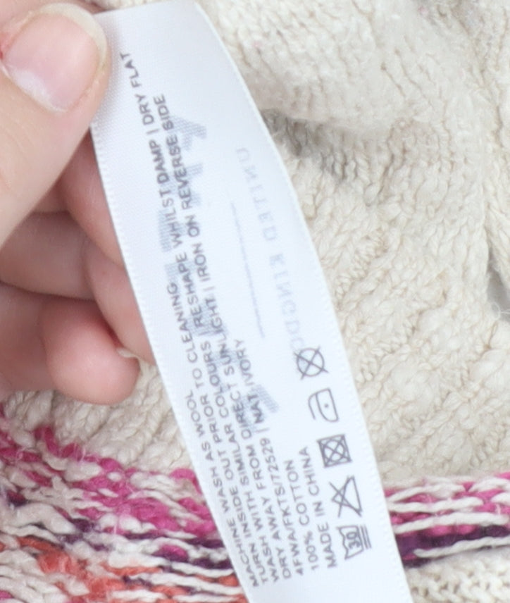 FatFace Women’s Ivory Fair Isle Pullover Jumper Size 8