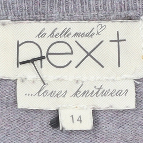 Next Women's Grey Pullover Jumper Size 14 with Lace Accents