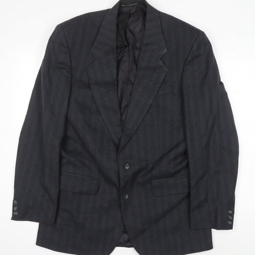 Daniel Drescott Men's Grey Striped Blazer 38 Long Classic