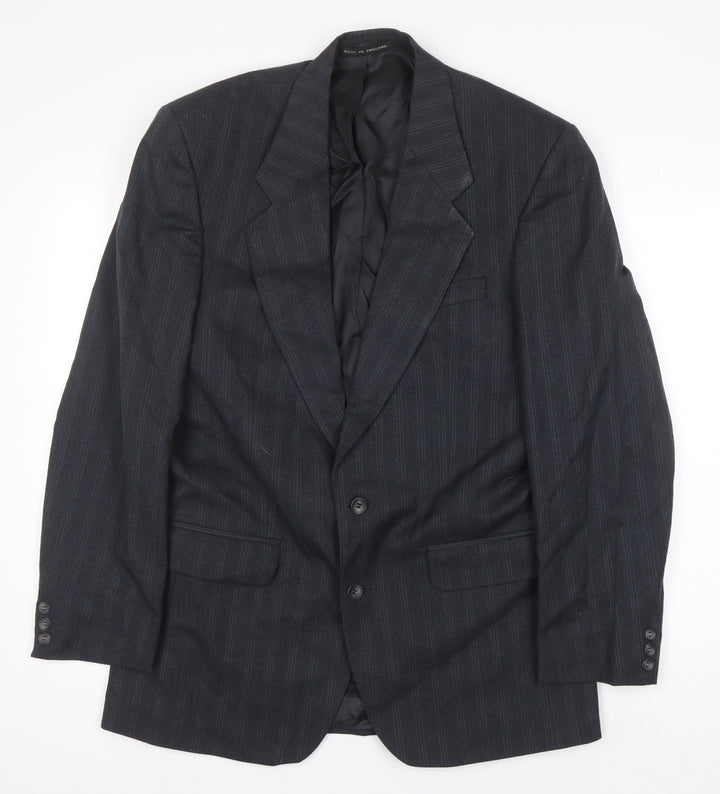Daniel Drescott Men's Grey Striped Blazer 38 Long Classic