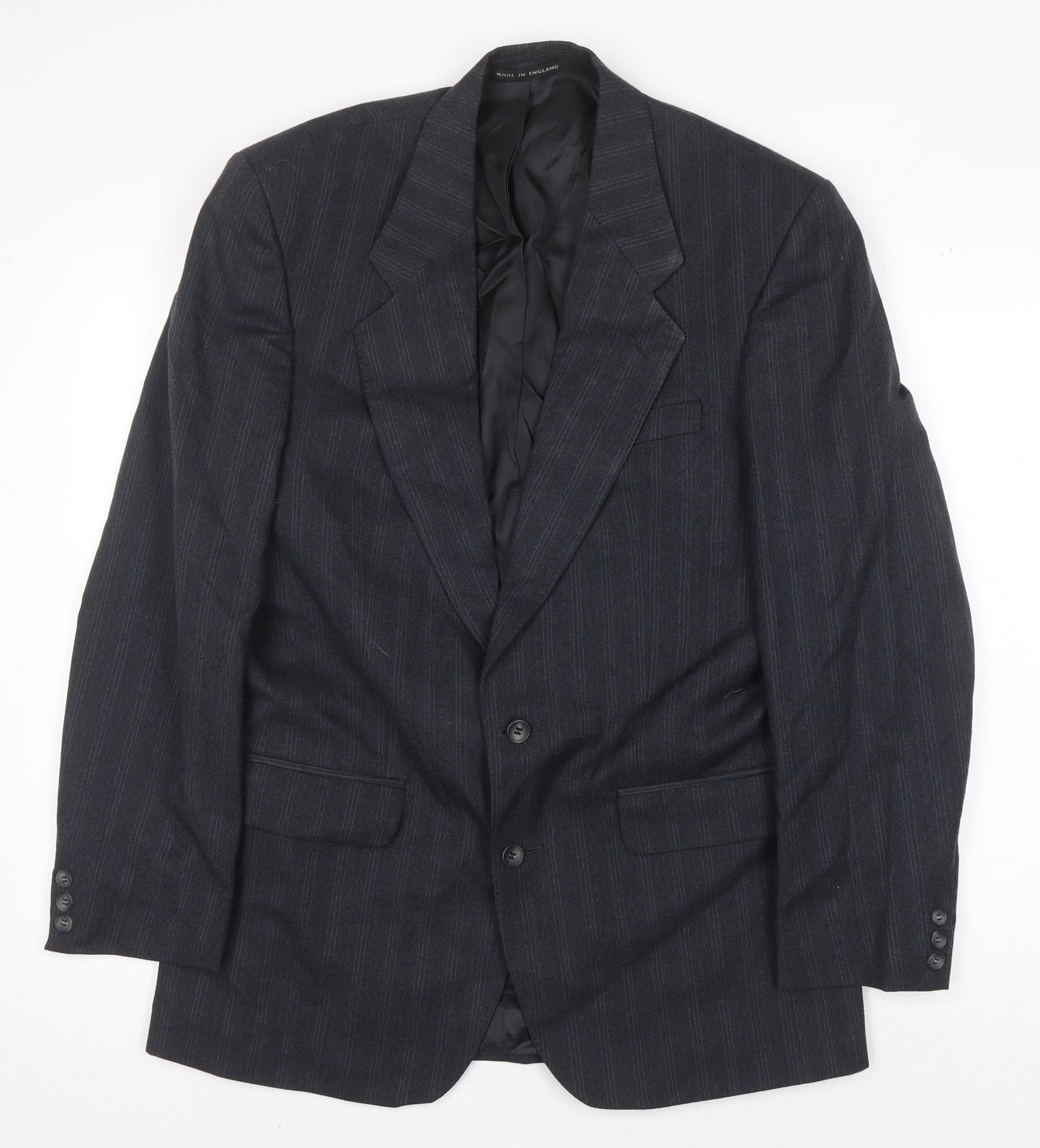 Daniel Drescott Men's Grey Striped Blazer 38 Long Classic