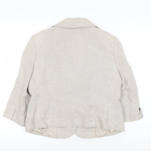 Wallis Women's Beige Blazer, Size 14, Linen Blend