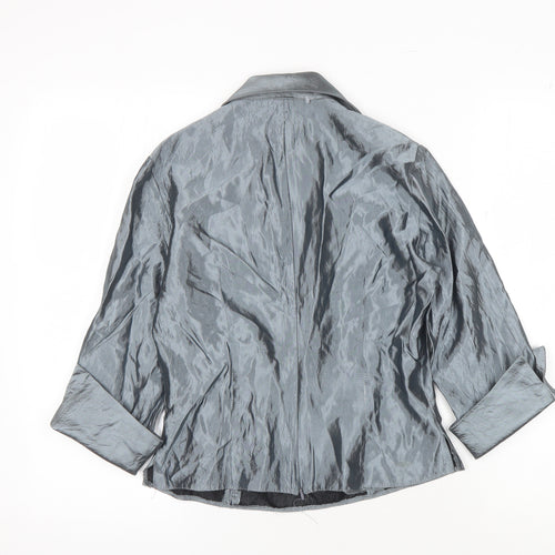 JS Boutique Women's Grey Wrap Blouse Size 6 Formal