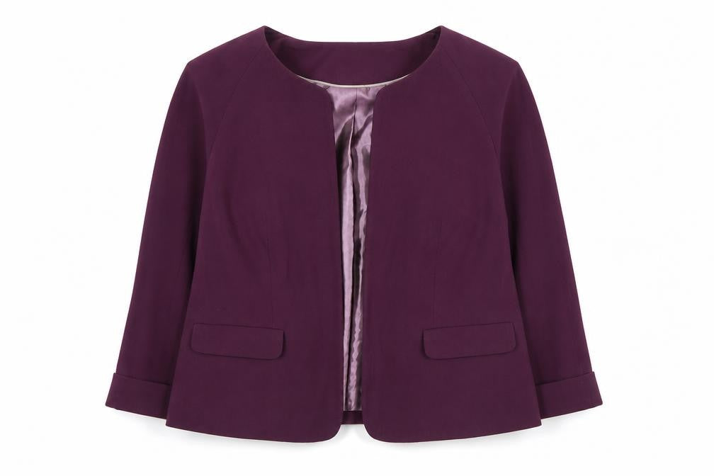 Front view of Next Women's Purple Suit Jacket, size 16, Long Sleeve