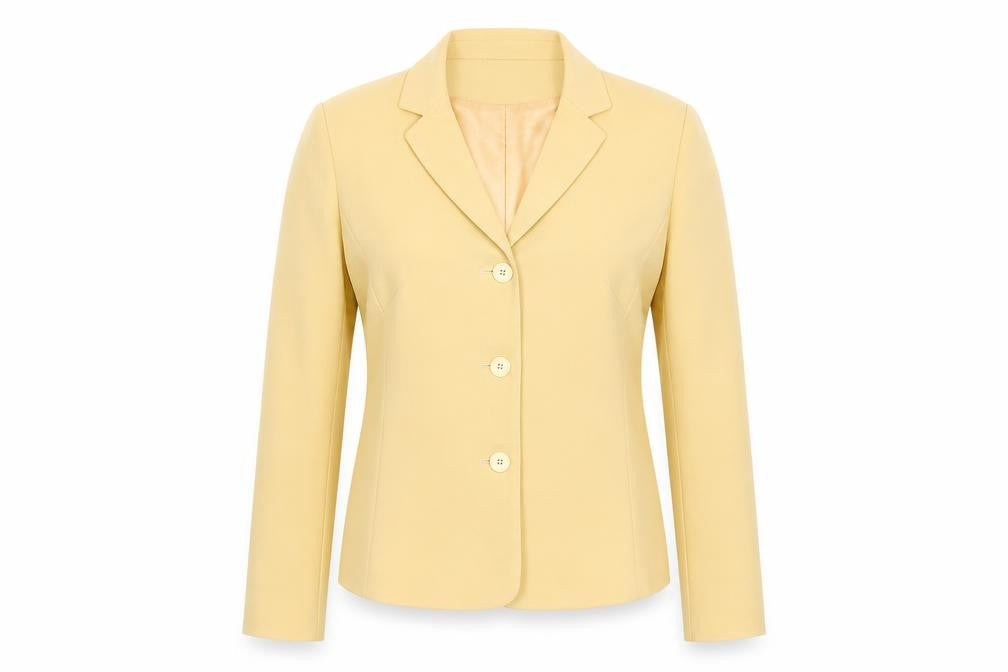 Front view of Alexon Women's Beige Blazer, size 12, Business Formal