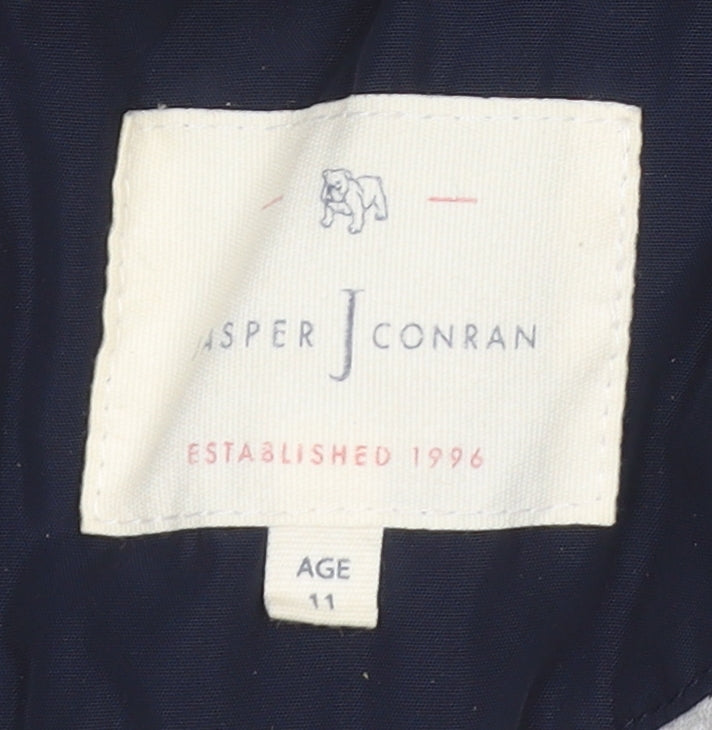 Jasper Conran Boys Navy Puffer Jacket 11Y Hooded Autumn