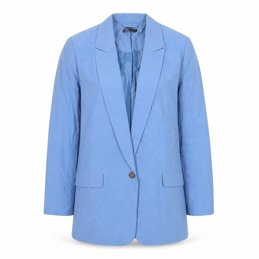 Front view of Next Women's Blue Blazer, size 10, Regular Fit