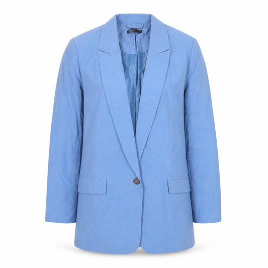 Front view of Next Women's Blue Blazer, size 10, Regular Fit