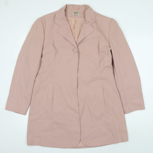 KIT Women's Pink Blazer, Size 14, Elegant One-Button Design