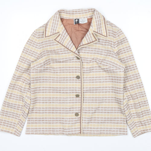 Fulton Women's Beige Check Jacket Size 18