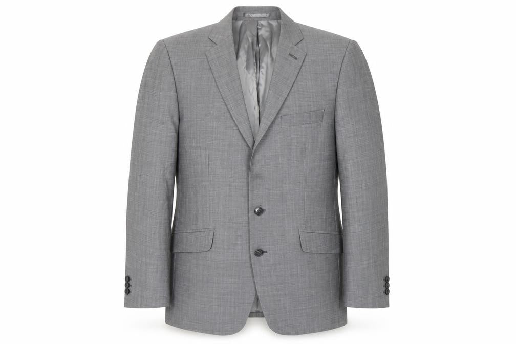 Front view of STVDIO Jeff Banks Grey Wool Men's Blazer, size 42R