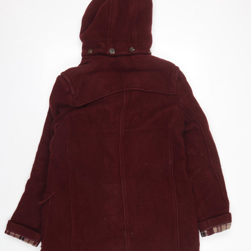 Topshop Women's Red Wool Duffle Coat Size 10
