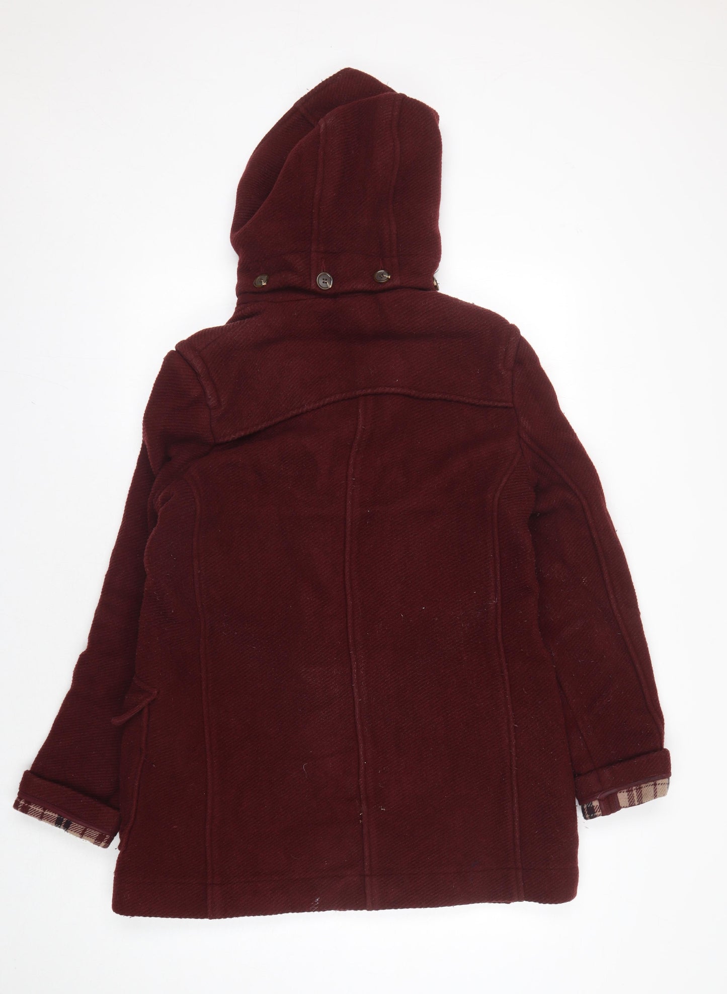 Topshop Women's Red Wool Duffle Coat Size 10
