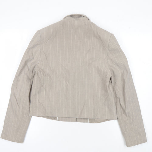 MNG Women's Beige Pinstripe Blazer Size S