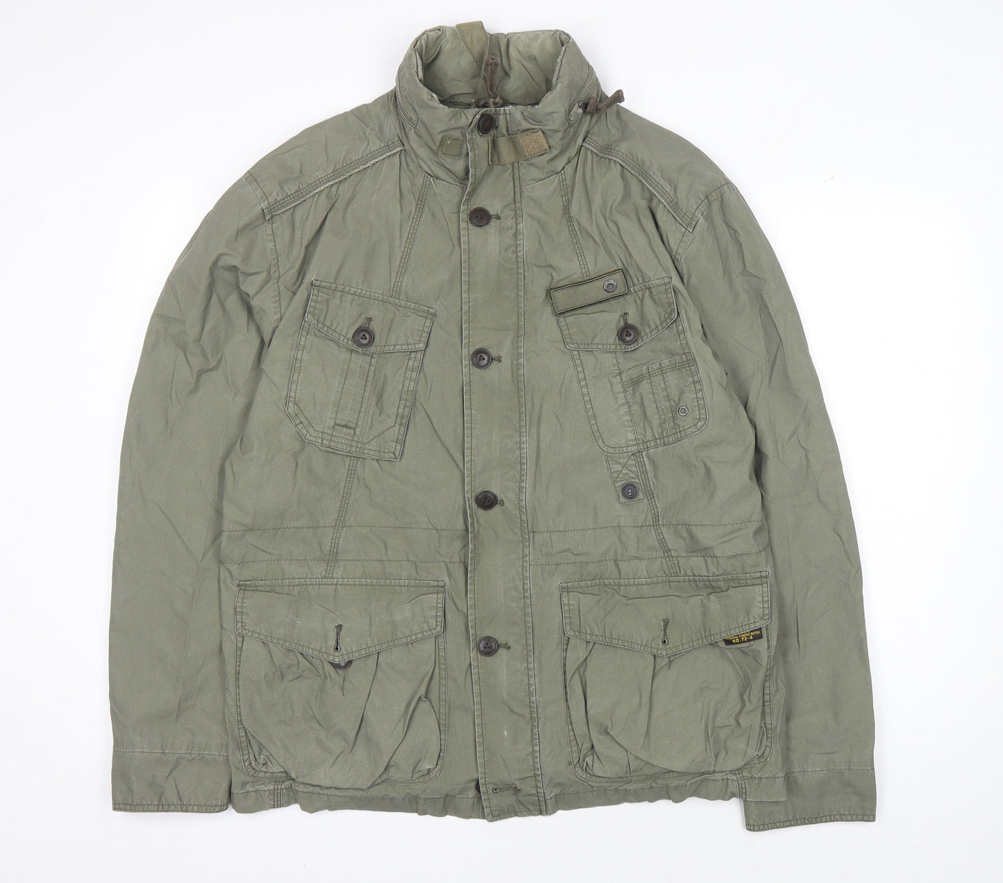 Next Men's Green Military Jacket L - Cotton Casual