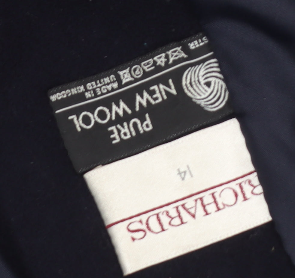 Richard Women's Blue Wool Overcoat Size 14