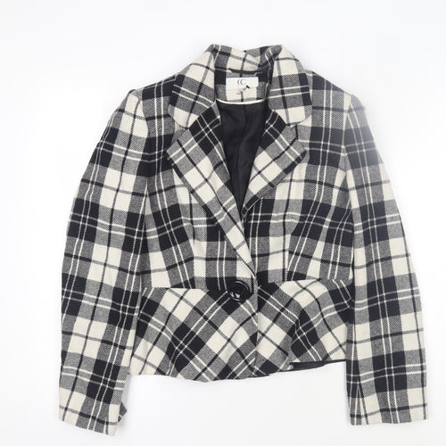 CC Women's Black and White Check Blazer - Size P