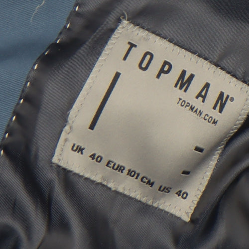 Topman Men's Blue Slim Fit Blazer Jacket 40