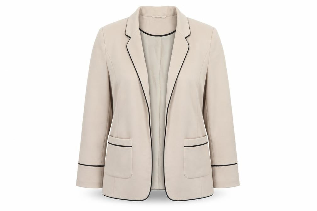 Front view of Wallis Beige Suit Jacket Women's, size 8, Long Sleeve