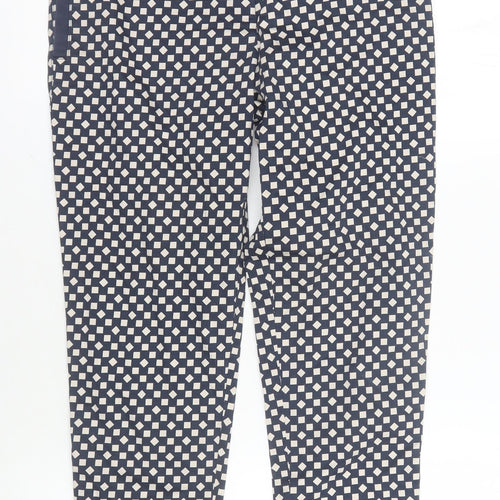 Jasper Conran Women's Blue Geometric Trousers Size 10