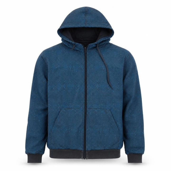 Front view of REVsport Men's Blue Geometric Track Jacket L