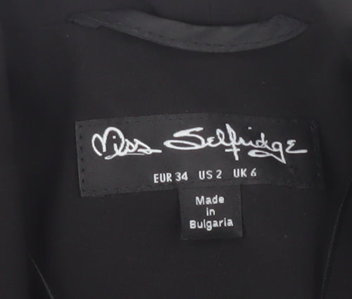 Miss Selfridge Women's Black Blazer Size 6 Woven
