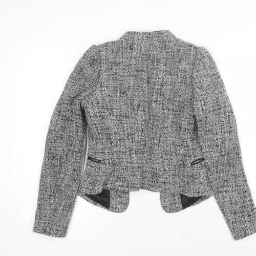 H&M Women's Grey Bouclé Blazer, Size 8, Lined, Excellent