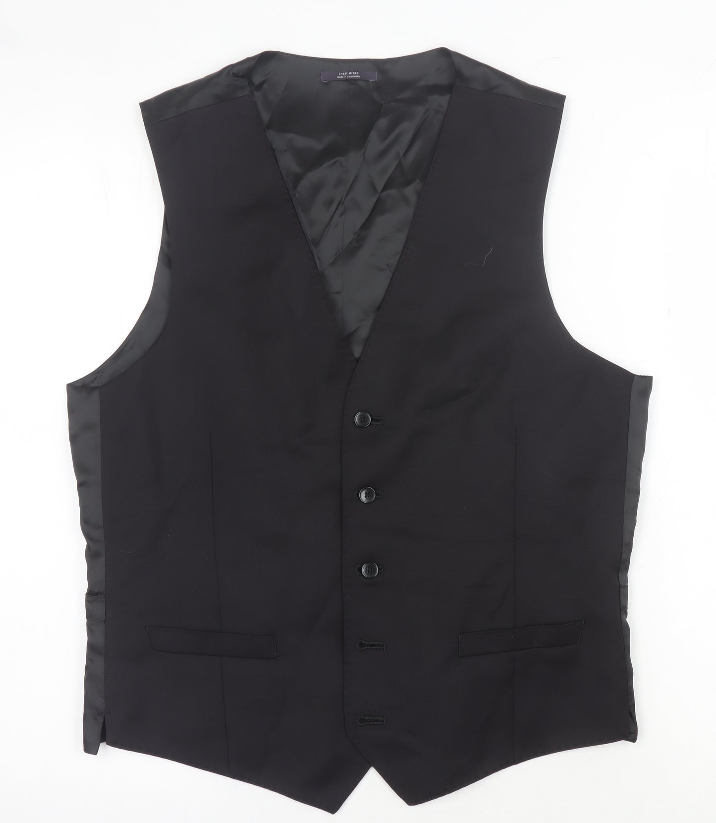 Marks and Spencer Black Wool Suit Waistcoat 40R