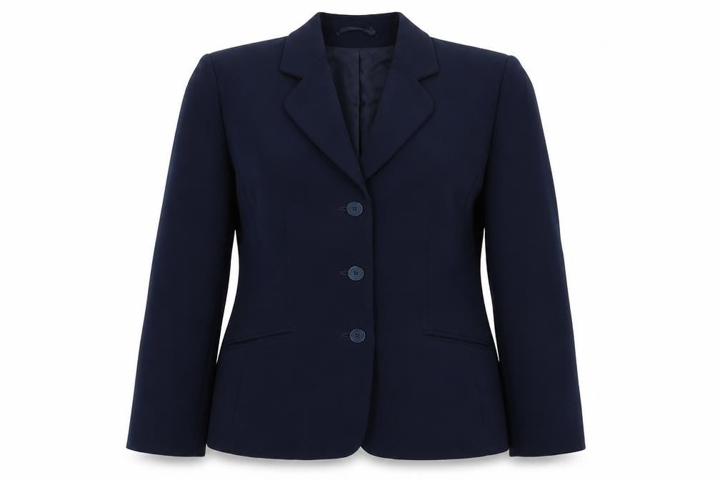 Front view of Eastex Women's Blue Suit Jacket -, size 10, Classic Formalwear
